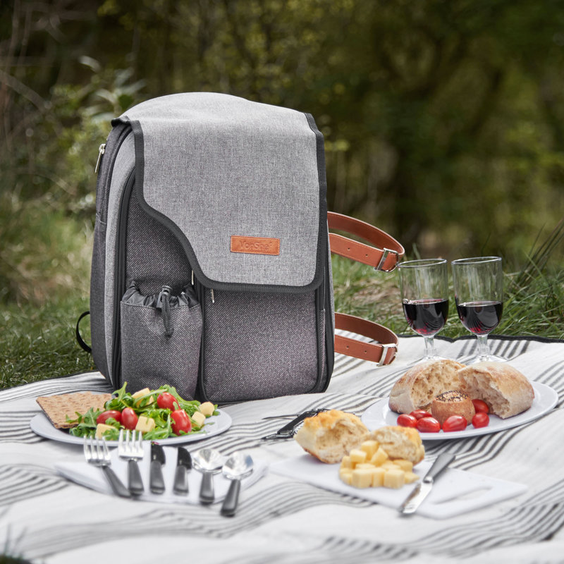 VonShef 2 Person Premium Picnic Backpack with Blanket & Reviews Wayfair